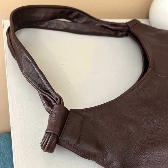 Christopher Kon Vintage Leather Hobo Bag Chocolate Brown Made in Canada - Picture 8 of 17